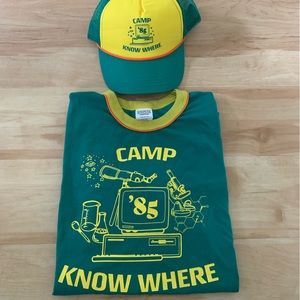 Stranger Things Dustin Camp Know Where Costume (Hat and Shirt Included)